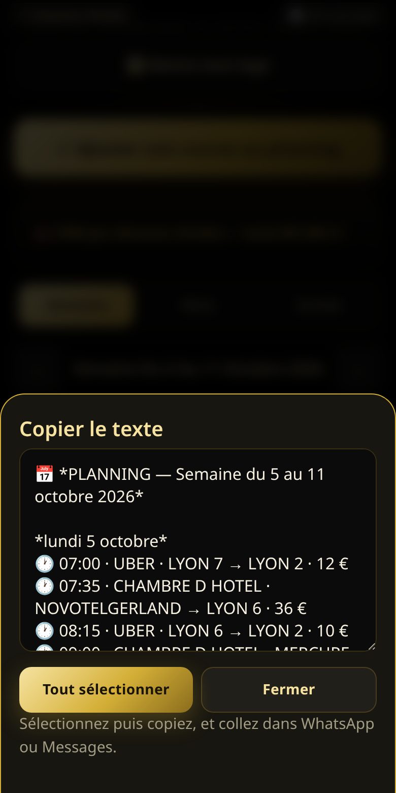 Capture d'écran Nova : le partage
